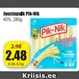 Allahindlus - Juustupulk Pik-Nik