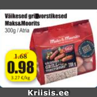 Allahindlus - Väikesed grillvorstid Maks&Moorits