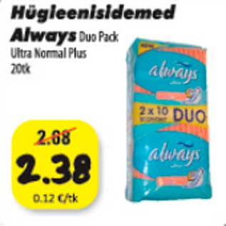 Allahindlus - Hügieenisidemed Always 20 tk