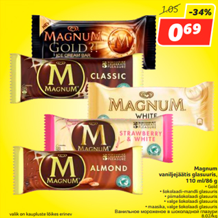 Allahindlus - Magnum vaniljejäätis glasuuris, 110 ml/86 g