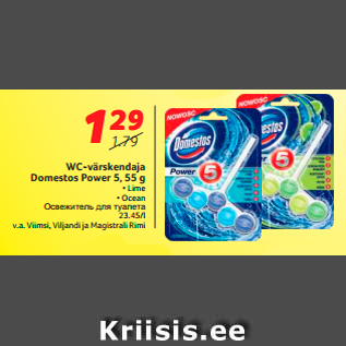 Allahindlus - WC-värskendaja Domestos Power 5, 55 g