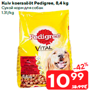 Allahindlus - Kuiv koerasööt Pedigree, 8,4 kg