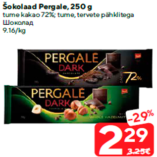 Allahindlus - Šokolaad Pergale, 250 g