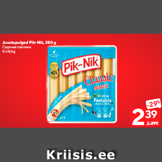 Allahindlus - Juustupulgad Pik-Nik, 280 g