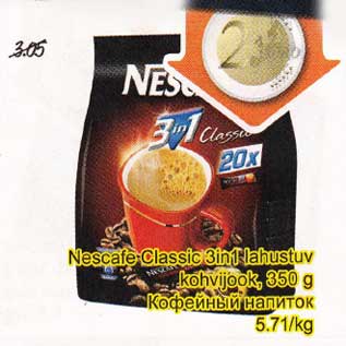 Allahindlus - Nescafe Classic 3 in 1 lahustuv kohvijook,