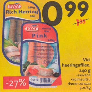 Allahindlus - Vici heeringafilee, 240 g