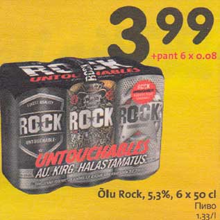 Allahindlus - Õlu Rock, 5,3%, 6 x 50 cl