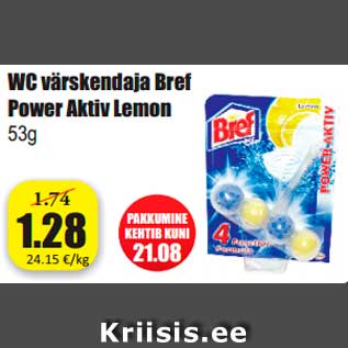 Allahindlus - WC värskendaja Bref Power Aktiv Lemon 53g