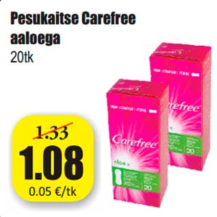 Allahindlus - Pesukaitse Carefree aaloega 20tk