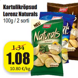 Allahindlus - Kartulikrõpsud Lorenz Naturals