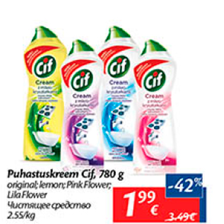 Allahindlus - Puhastuskreem Cif, 780 g