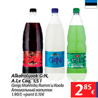 Allahindlus - Alkohoolijook G:N, A.Le Coq, 1,5 l