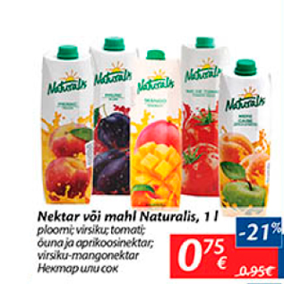 Allahindlus - Nektar või mahl Naturalis, 1 l