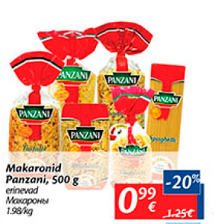 Allahindlus - Makaronid Panzani, 500 g