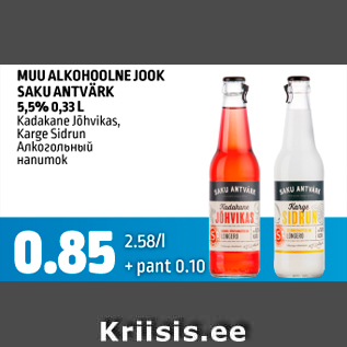 Allahindlus - MUU ALKOHOOLNE JOOK SAKU ANTVÄRK