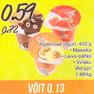 Allahindlus - Alpenrose jogurt, 400 g