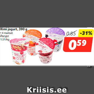 Allahindlus - Rimi jogurt, 390 g