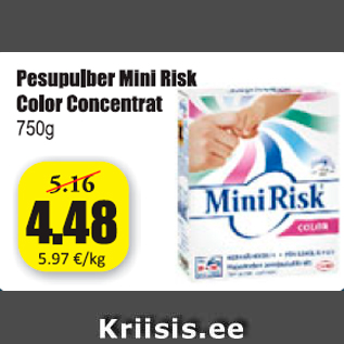 Allahindlus - Pesupulber Mini Risk Color Concentrat 750 g