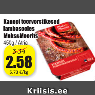 Allahindlus - Kanepi toorvorstikesed lambasooles Maks&Moorits