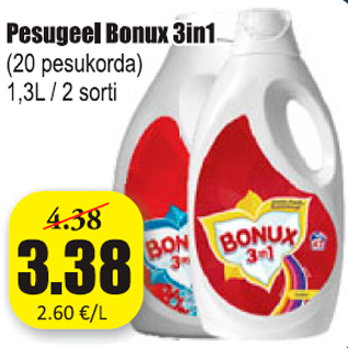 Allahindlus - Pesugeel Bonux 3in1