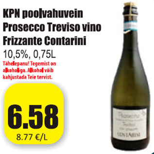 Allahindlus - KPN poolvahuvein Prosecco Treviso vino Frizzante Contarini