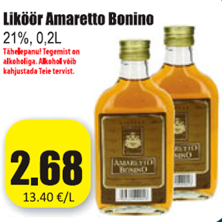 Allahindlus - Liköör Amaretto Bonino