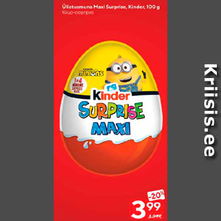 Allahindlus - Üllatusmuna Maxi Surprise, Kinder, 100 g