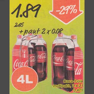 Allahindlus - Coca-Cola multpakk, 2 x 2l