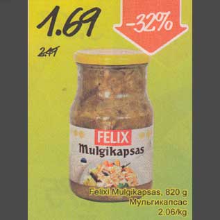 Allahindlus - Felixi Mulgikapsas, 820 g