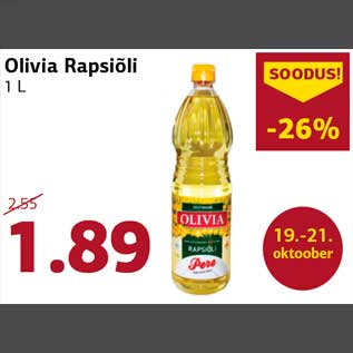 Allahindlus - Olivia Rapsiõli 1 L