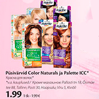 Allahindlus - Püsivärvid Color Naturals Palette ICC*