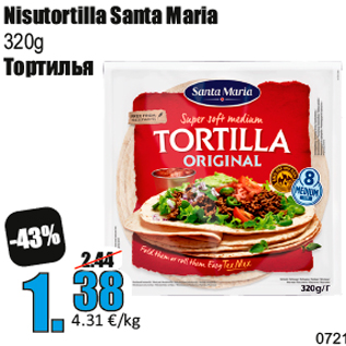 Allahindlus - Nisutortilla Santa Maria 320g