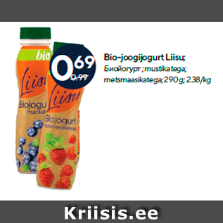 Allahindlus - Bio-joogijogurt Liisu