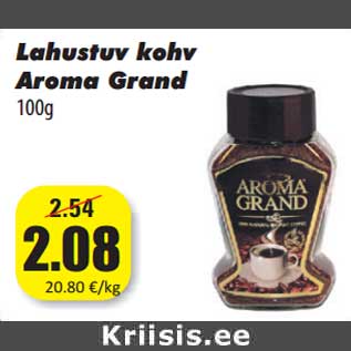 Allahindlus - Lahustuv kohv Aroma Grand 100g