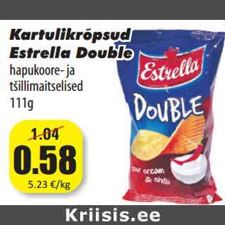 Allahindlus - Kartulikrõpsud Estrella Double