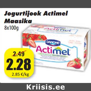 Allahindlus - Jogurtijook Actimel Maasika 8x100g