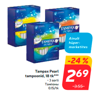 Allahindlus - Tampax Pearl tampoonid, 18 tk***