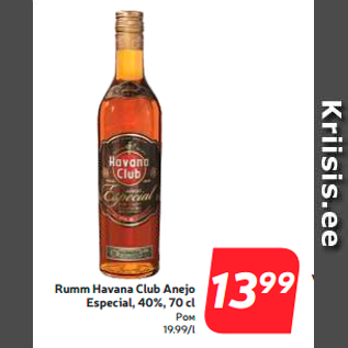 Allahindlus - Rumm Havana Club Anejo Especial, 40%, 70 cl