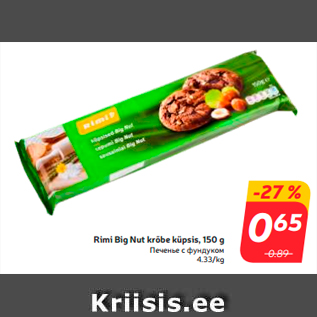 Allahindlus - Rimi Big Nut krõbe küpsis, 150 g