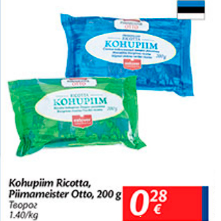 Allahindlus - Kohupiim Ricotta, Piimameister Otto, 200 g