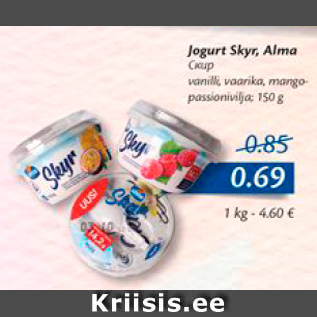 Allahindlus - Jogurt Skyr, Alma