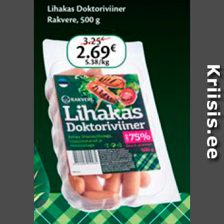 Allahindlus - Lihakas Doktoriviiner Rakvere, 500 g