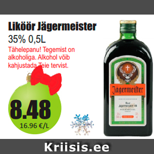 Allahindlus - Liköör Jägermeister