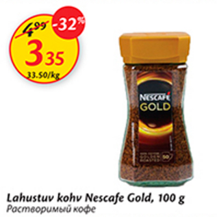 Allahindlus - Lahustuv kohv Nescafe Gold