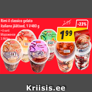 Allahindlus - Rimi il classico gelato italiano jäätised