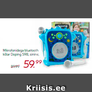 Allahindlus - Mikrofonidega bluetooth kõlar Doping S9B, sinine