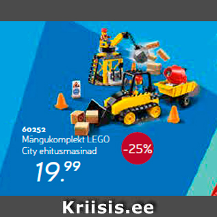 Allahindlus - Mängukomplekt LEGO City ehitusmasinad