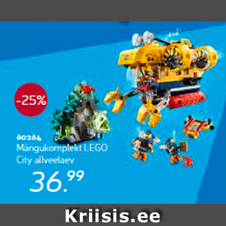 Allahindlus - Mängukomplekt LEGO City allveelaev