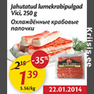 Allahindlus - Jahutatud lumekrabipulgad Vici, 250 g