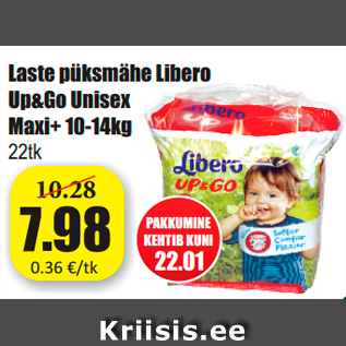 Allahindlus - Laste püksmähe Libero Up&Go Unisex